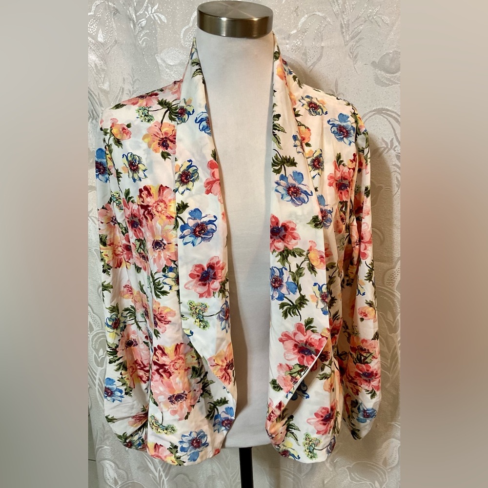 Love Tree Long Sleeve Floral Open Front Cozy Cinche